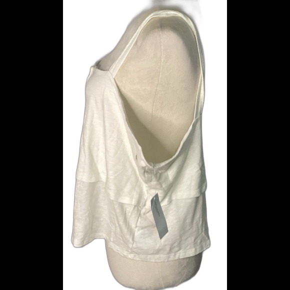 American Eagle Tank Top Women's Size XXL Color Cream Button Up Cropped Tank Top - Picture 2 of 5